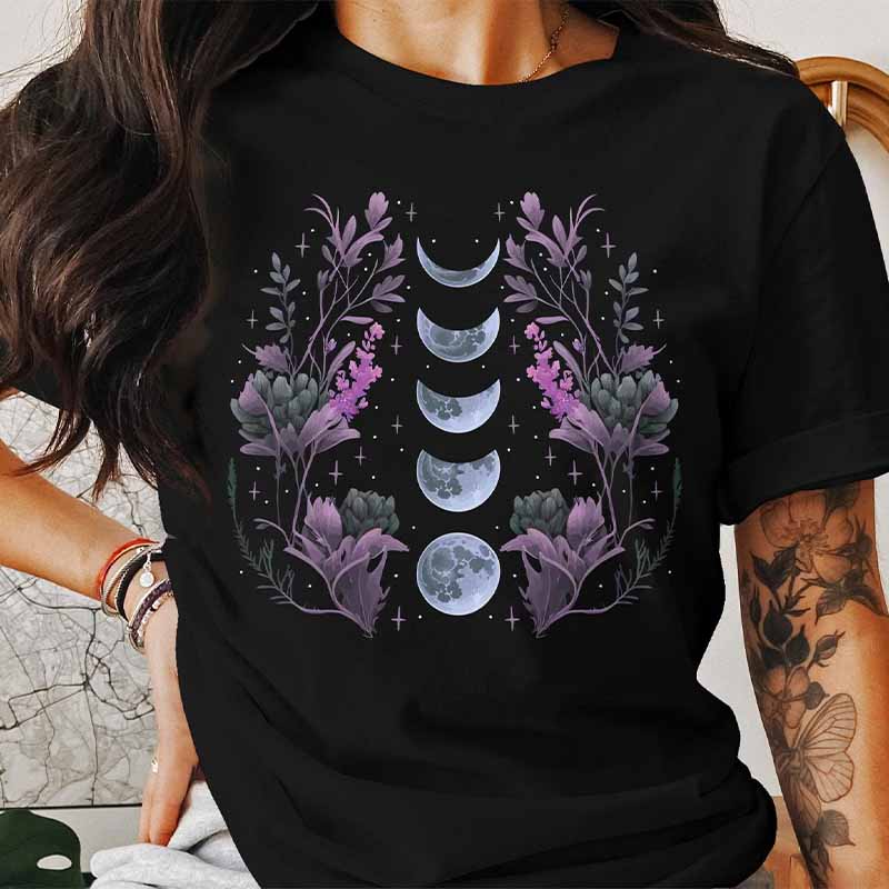 Moon Phase Astrology Astronomy Plant T-Shirt