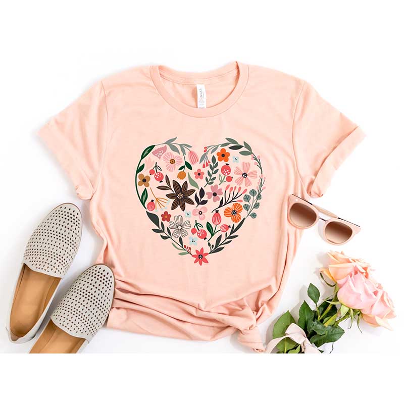 Flower Heart Nature Lover T-Shirt
