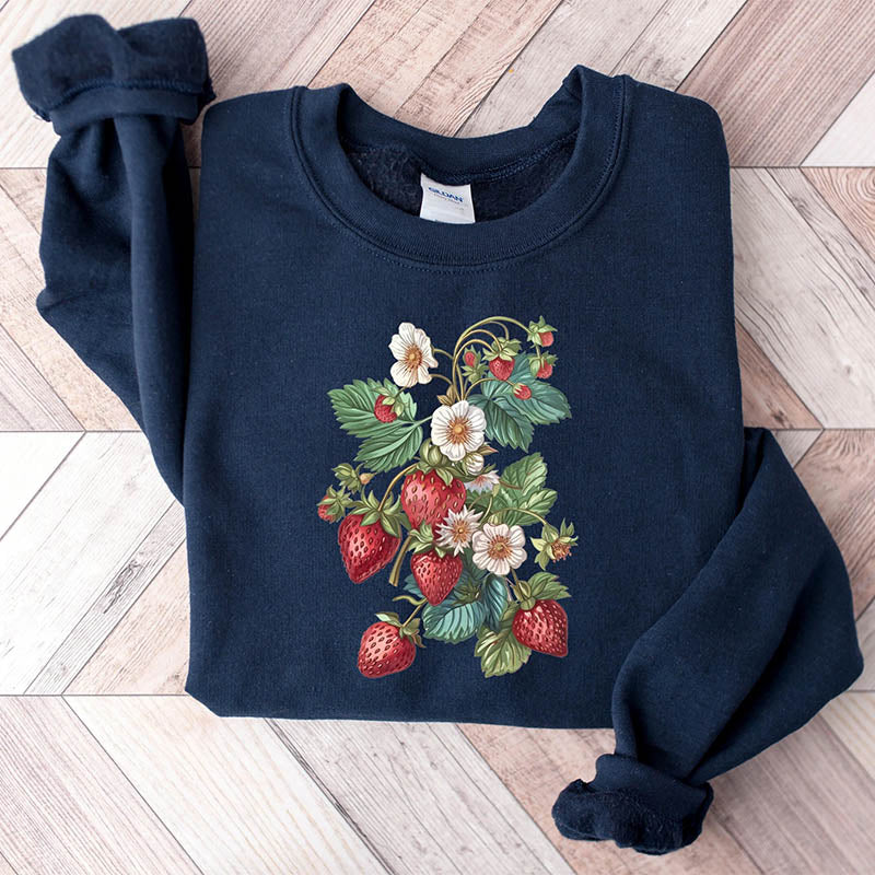 Floral Strawberry Gardener Sweatshirt