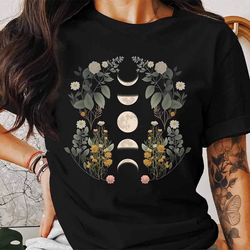 Floral Moon Celestial T-Shirt