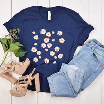 Womens Daisy Floral Delicate T-Shirt