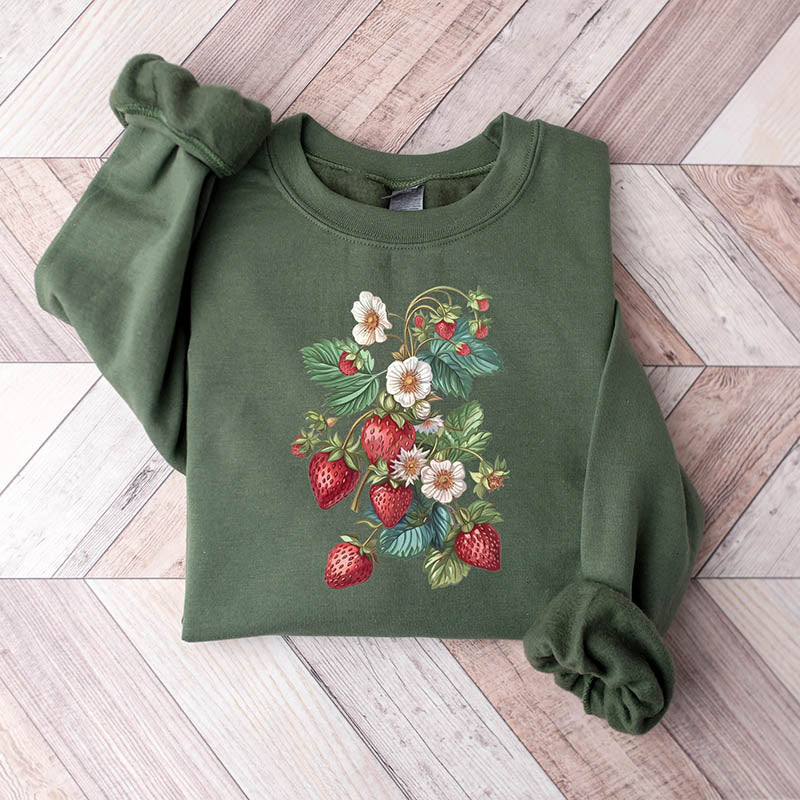 Floral Strawberry Gardener Sweatshirt