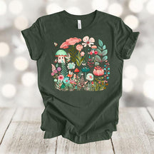 Retro Flowers Mushroom T-Shirt