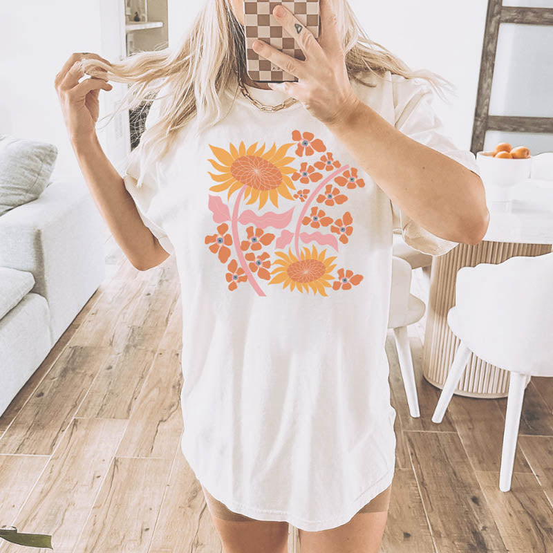 Sunflower Hippie Boho Art T-Shirt