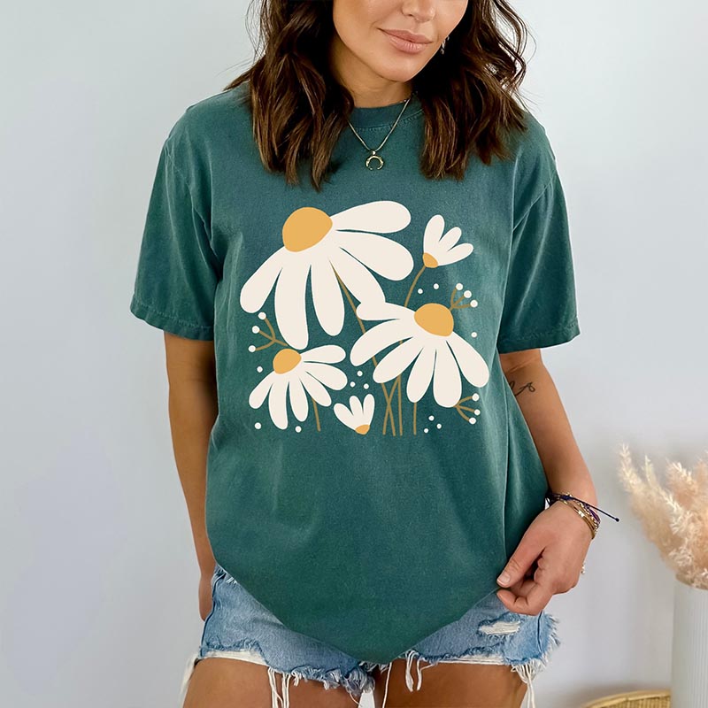Daisy Blooming Flowers Summer T-Shirt