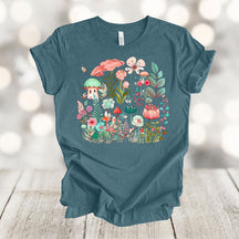 Retro Flowers Mushroom T-Shirt