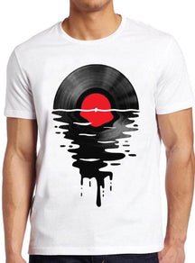 Melting Vinly T Shirt Dripping Cool Record DJ Music Gift