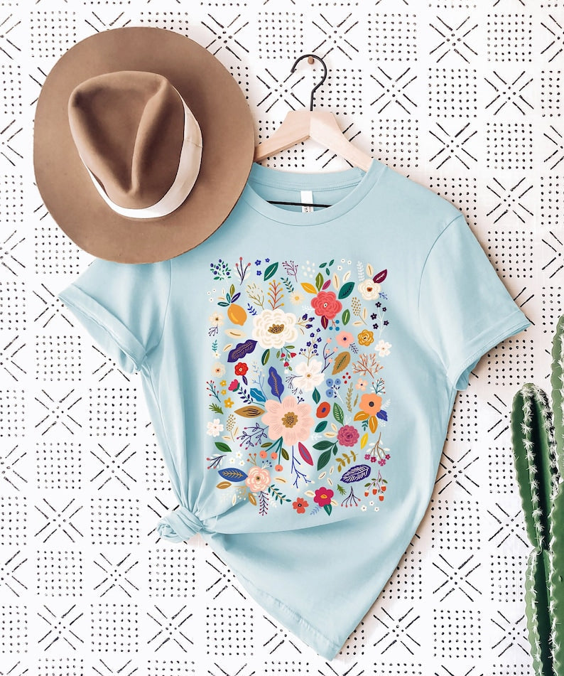 Wild Flowers Print T-shirt