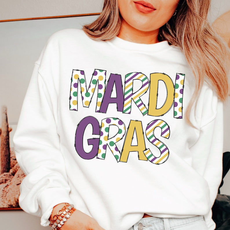Boutique style Mardi Gras Sweatshirt