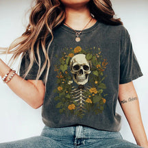 Summer Floral Skull Funny Plant Lovers T-shirt