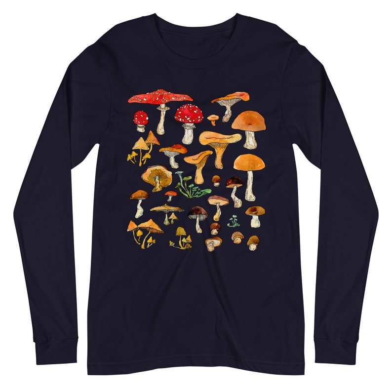 Forest Fungi Long Sleeve Shirt Mushrooms Tshirt