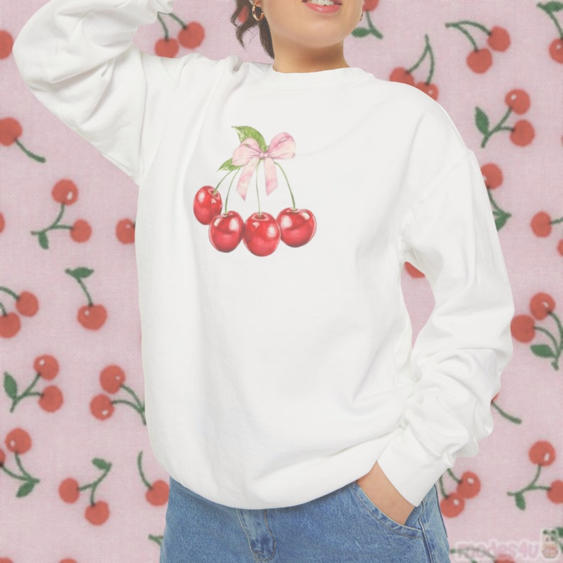 Cherry Sweatshirt Comfort Colors Sweatshirt For Women