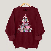Pink Christmas Book Tree Sweatshirt