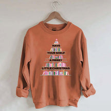 Pink Christmas Book Tree Sweatshirt