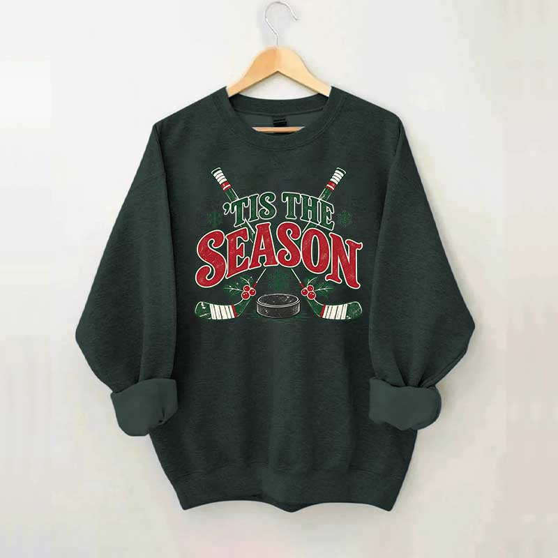 Tis The Season Hockey Merry Christmas Sweatshirt