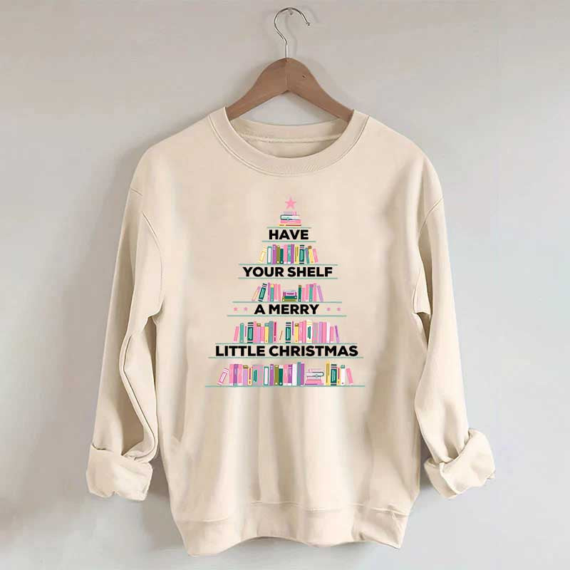 Pink Christmas Book Tree Sweatshirt