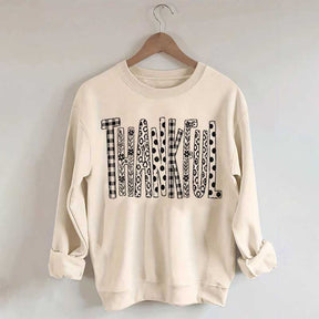 White Thankful Floral Lover Sweatshirt