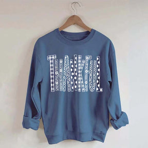 White Thankful Floral Lover Sweatshirt