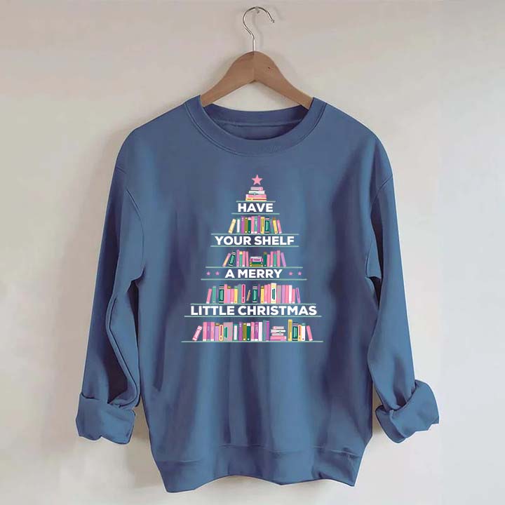 Pink Christmas Book Tree Sweatshirt