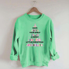 Pink Christmas Book Tree Sweatshirt