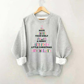 Pink Christmas Book Tree Sweatshirt