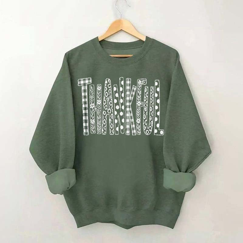 White Thankful Floral Lover Sweatshirt