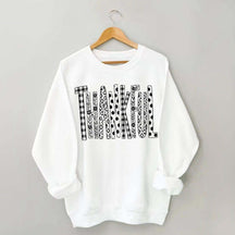 White Thankful Floral Lover Sweatshirt