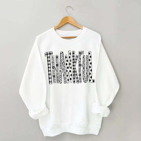 White Thankful Floral Lover Sweatshirt