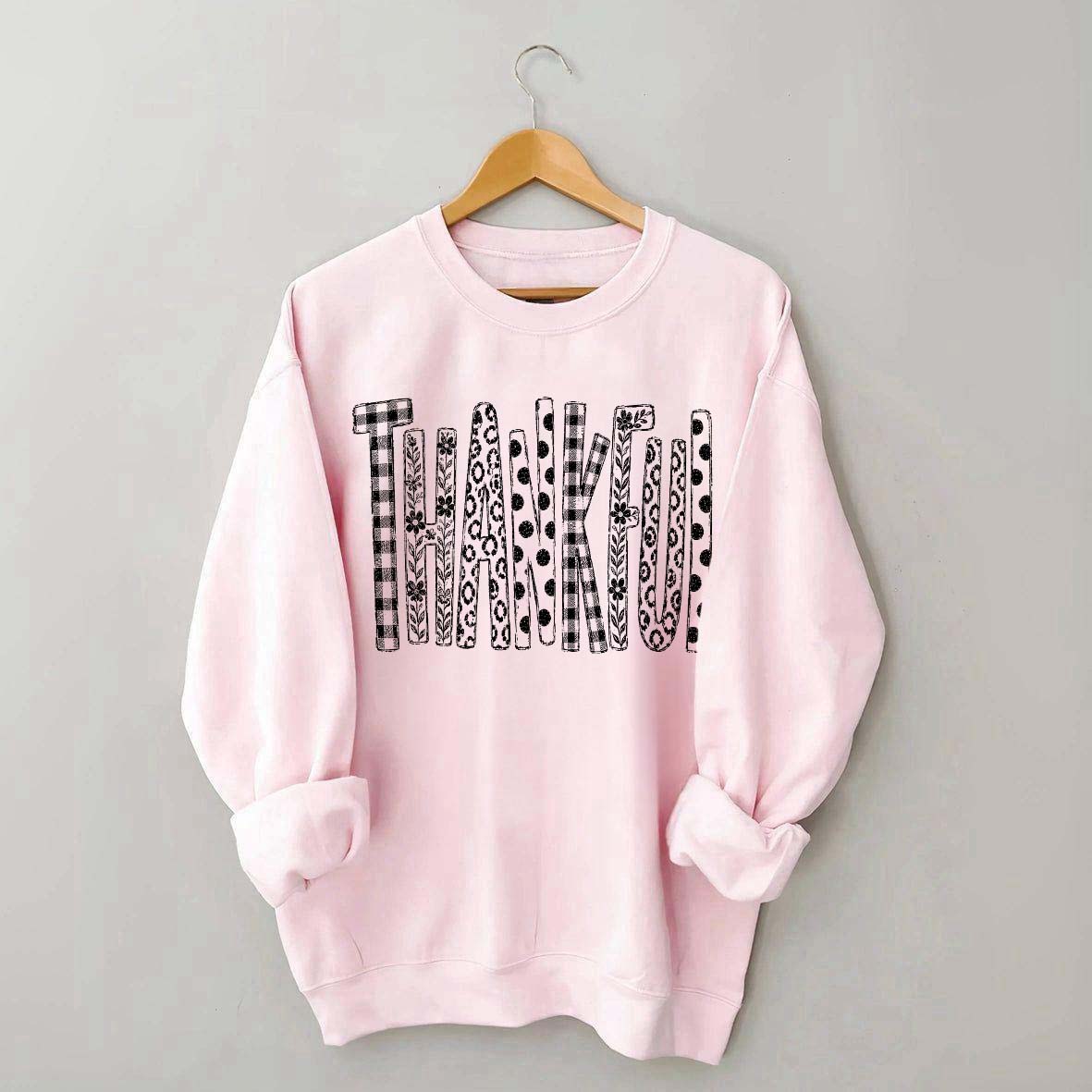 White Thankful Floral Lover Sweatshirt