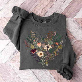 Retro Floral Heart All You Need Is Love Sweatshirt