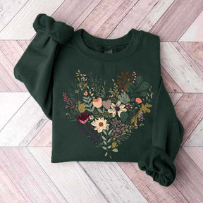 Retro Floral Heart All You Need Is Love Sweatshirt