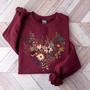 Retro Floral Heart All You Need Is Love Sweatshirt