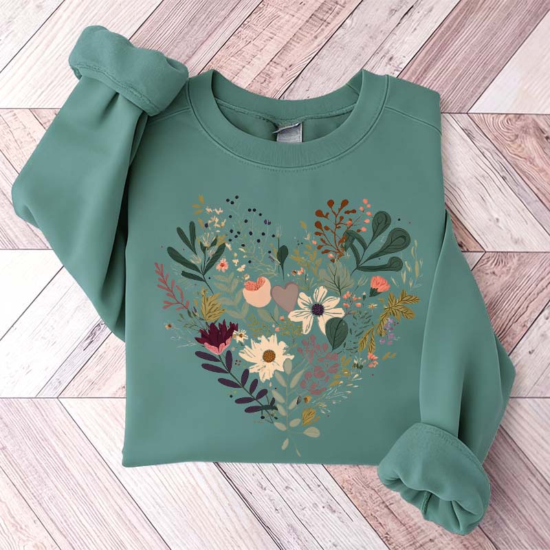 Retro Floral Heart All You Need Is Love Sweatshirt