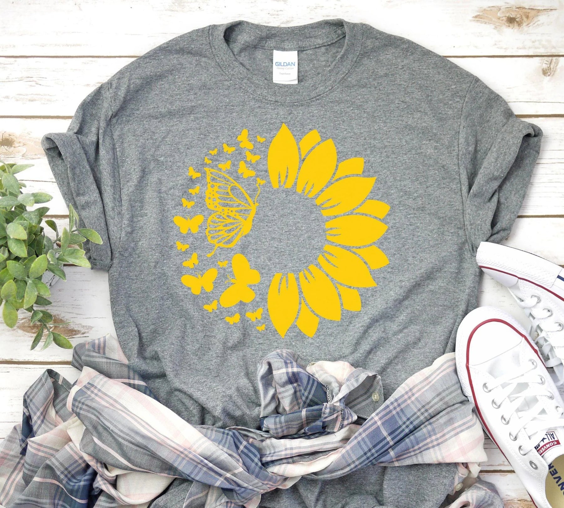 Sunflower & Butterflies Shirt