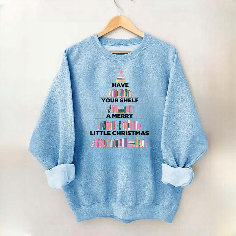 Pink Christmas Book Tree Sweatshirt