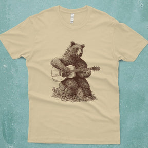 Bear Playing Guitar Shirt Music Lover Gift