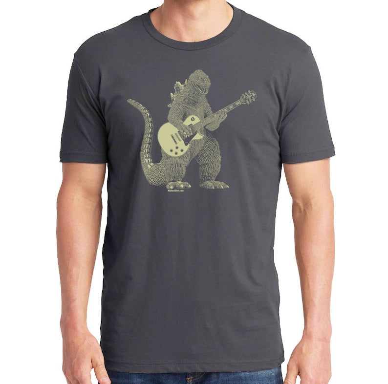 Godzilla spielt Gitarre Shirt Dinosaurier Cooles T-Shirt