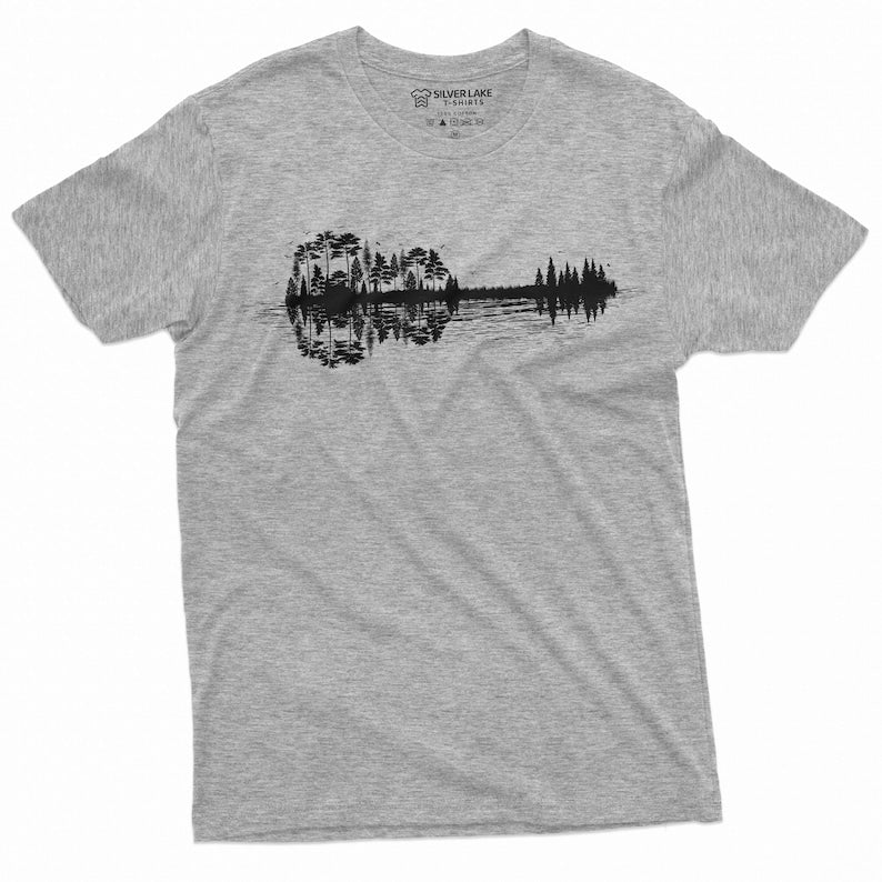 Natur-Gitarren-T-Shirt für Herren, Musikliebhaber-Band-T-Shirt