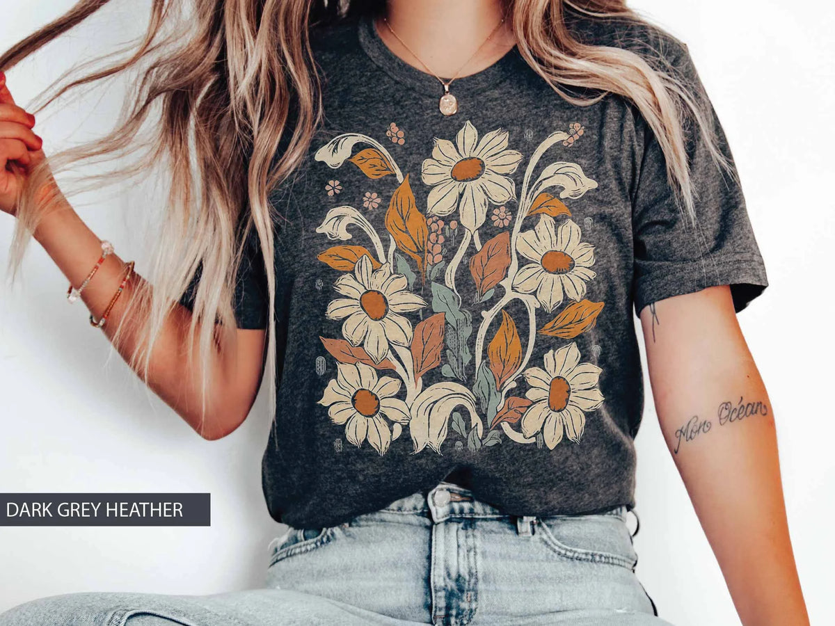 Retro Floral Wildflower T-Shirt