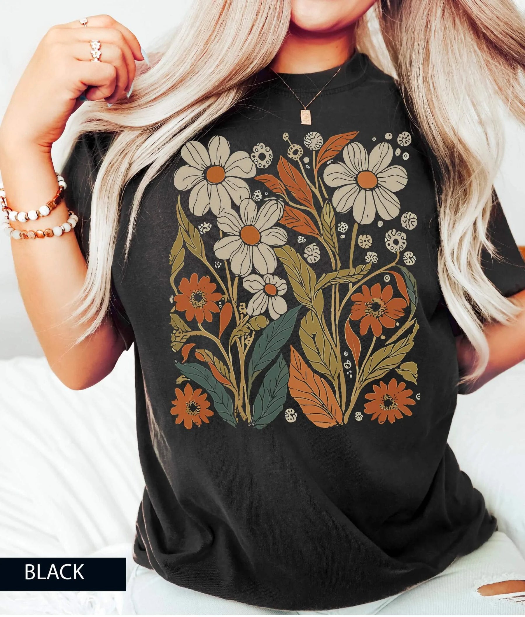 Boho Wildflower Vintage Graphic T-Shirt