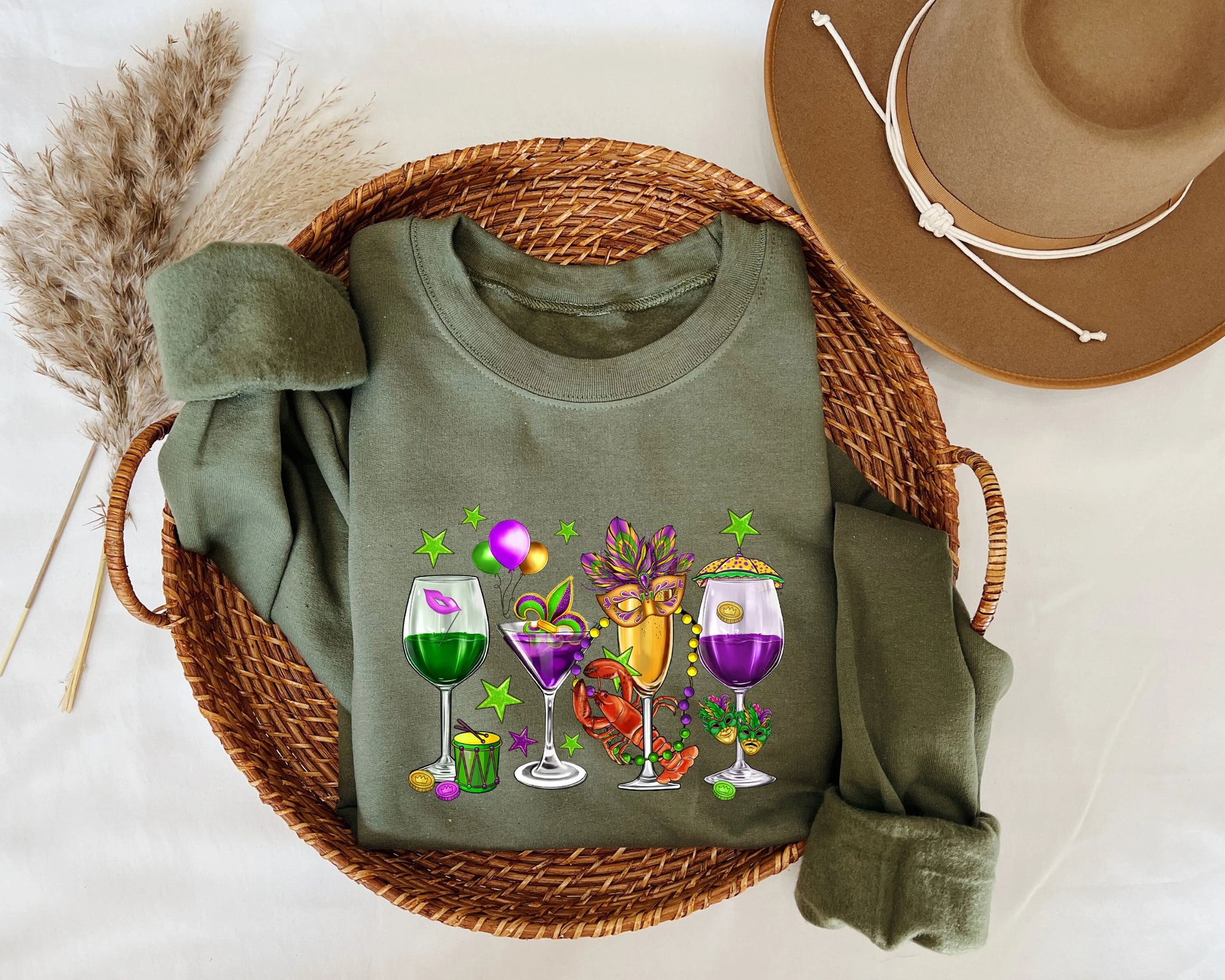 Mardi Gras Drinking Party Sweatshirt