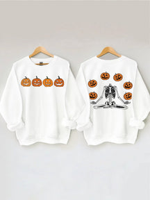 Pumpkin Skeleton Halloween Sweatshirt