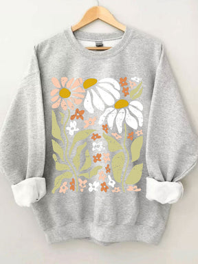 Boho Wildflowers Floral Nature Sweatshirt