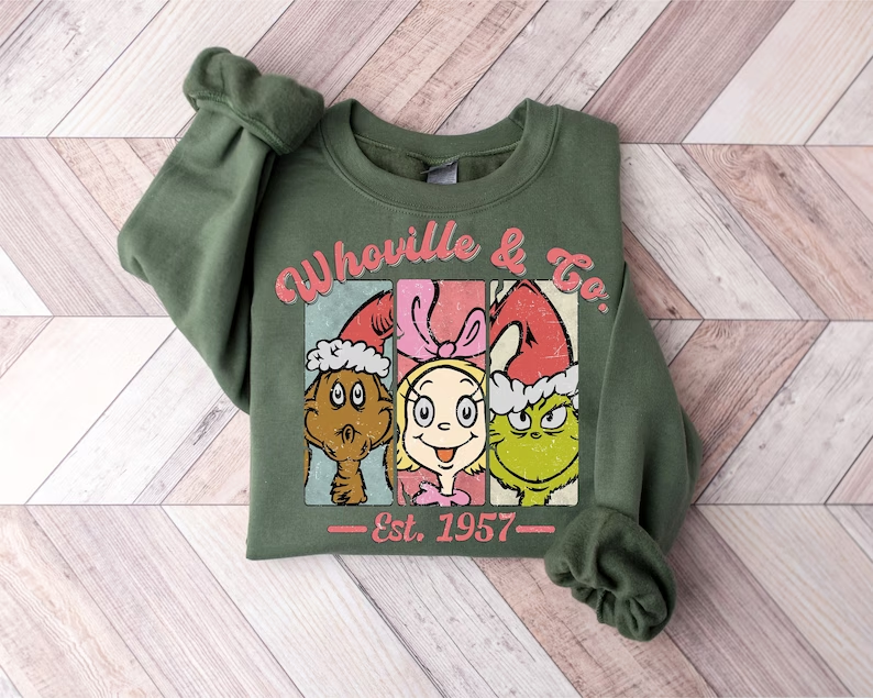 Whovillee Retro Christmas Sweatshirts