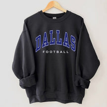 Marineblaues Text-Sweatshirt im Dallas-Texas-Uni-Stil
