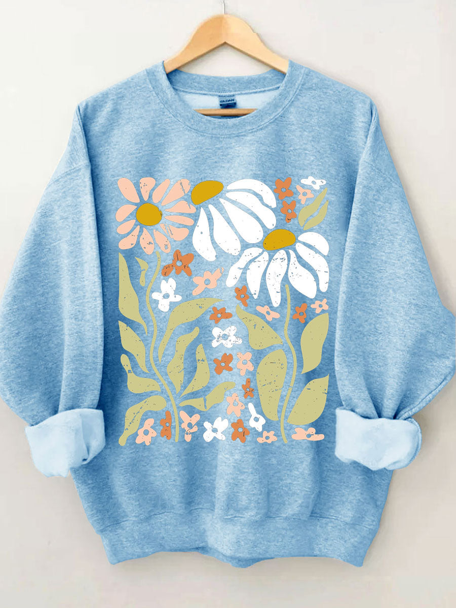 Boho Wildblumen Blumen Natur Sweatshirt