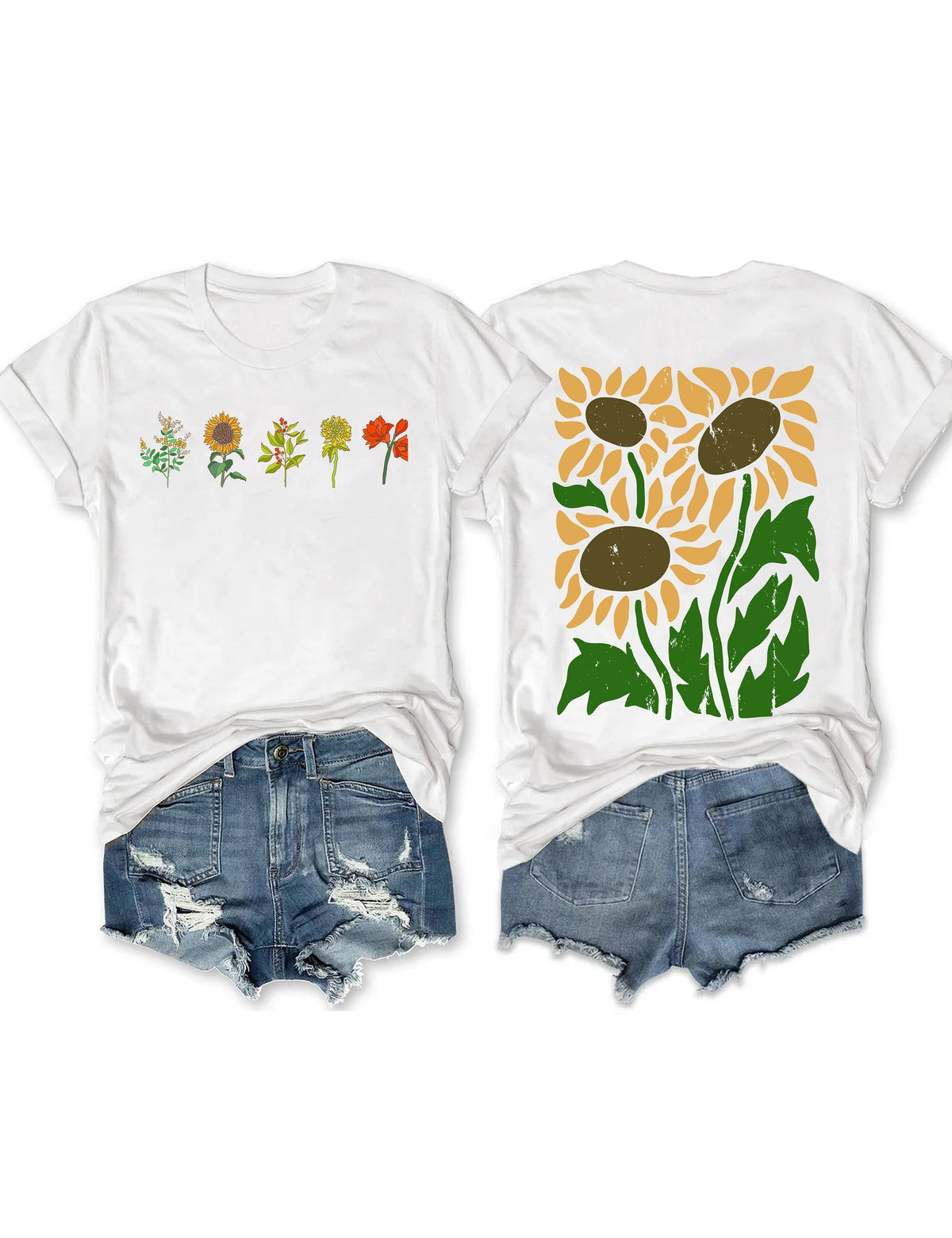 Boho-Sonnenblumen-T-Shirt