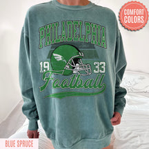 Philadelphia Football Vintage Style Comfort Colors Sweatshirt