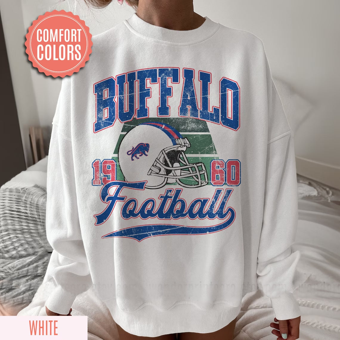 Buffalo Football Vintage Style Comfort Colors Sweatshirt