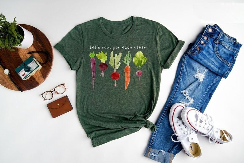 Lässt füreinander Wurzeln schlagen Gemüse-T-Shirt